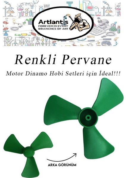 Deney Pervanesi Renkli 5 Adet Dc Motor Dinamo Uyumlu Pervane 3 Kanatlı Pervane Deney Eğitim Pervanesi