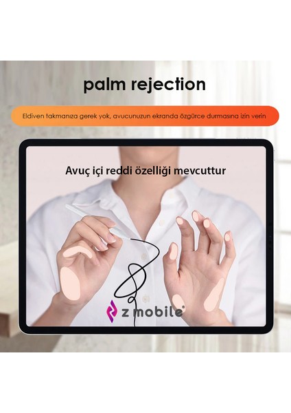 iPad Mini 6 Tablet Kalemi Palm Rejection Avuç Içi Reddi ve Eğim Özellikli Manyetik Şarjlı Kalem