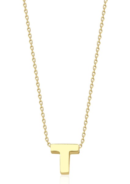 Kuyumculuk 14 Ayar Altın T Harfli Kolye
