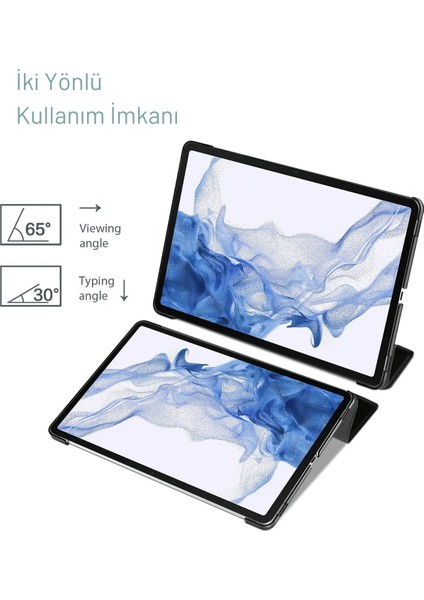 Tab S7 Fe 12,4 Inç Koruyucu Ince Folyo Sert Arka Akıllı Kapak Kılıf