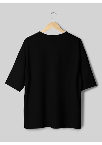 X7 Design Art X7 Koleksiyonu Siyah Basic Oversize T-Shirt