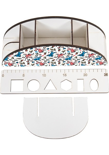 Ahşap Vip Renkli Hayvanlar Gökkuşağı Cetvelli Masaüstü Kalemlik Organizer Montajlı Kutulu fırsatları