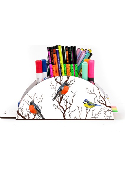 Ahşap Vip Şirin Hayvan Model Gökkuşağı Cetvelli Masaüstü Kalemlik Organizer Montajlı Kutulu fiyatları