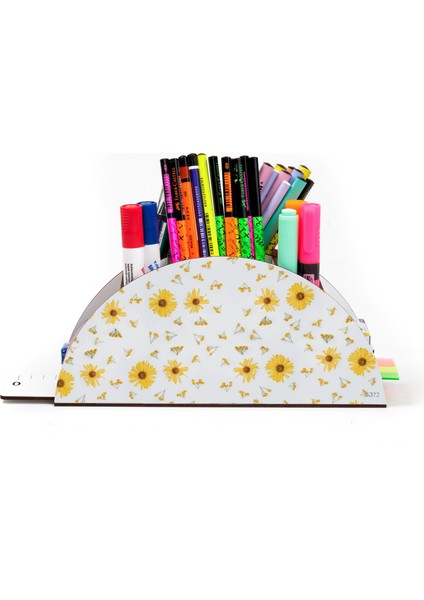 Ahşap Vip Papatya Seri Gökkuşağı Cetvelli Masaüstü Kalemlik Organizer Montajlı Kutulu fiyatları