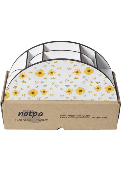 Ahşap Vip Papatya Seri Gökkuşağı Cetvelli Masaüstü Kalemlik Organizer Montajlı Kutulu indirimleri