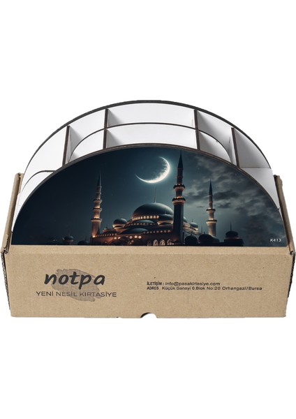 Ahşap Vip Islamiyet Gökkuşağı Cetvelli Masaüstü Kalemlik Organizer Montajlı Kutulu indirimleri