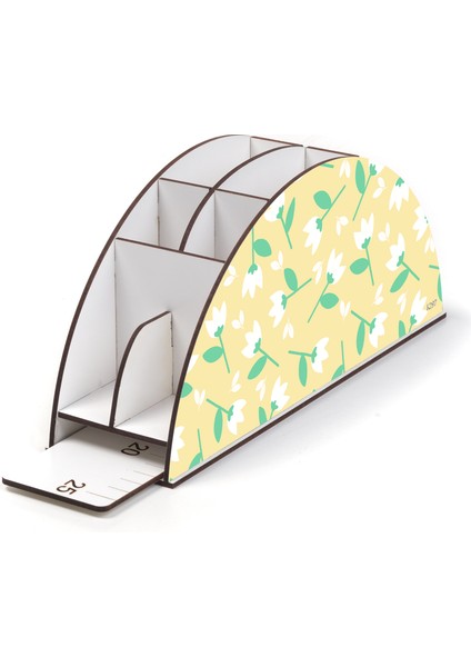 Ahşap Vip Gül Serisi Gökkuşağı Cetvelli Masaüstü Kalemlik Organizer Montajlı Kutulu modelleri