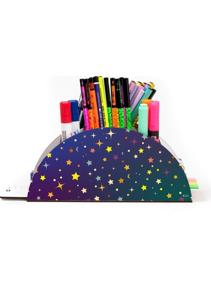 Ahşap Vip Gezegen Seri Gökkuşağı Cetvelli Masaüstü Kalemlik Organizer Montajlı Kutulu fiyatları