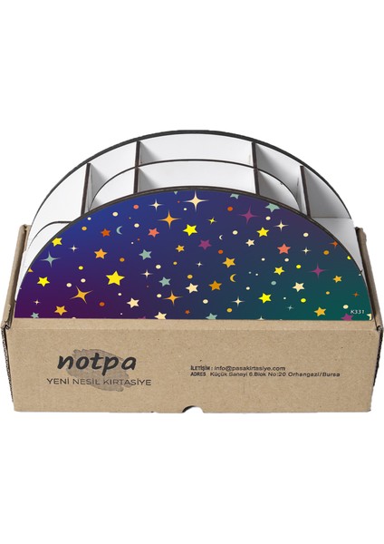 Ahşap Vip Gezegen Seri Gökkuşağı Cetvelli Masaüstü Kalemlik Organizer Montajlı Kutulu indirimleri