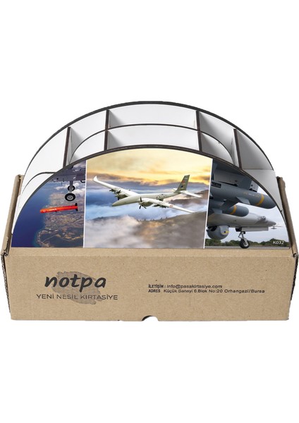 Ahşap Vip Uçak Serisi Gökkuşağı Cetvelli Masaüstü Kalemlik Organizer Montajlı Kutulu indirimleri