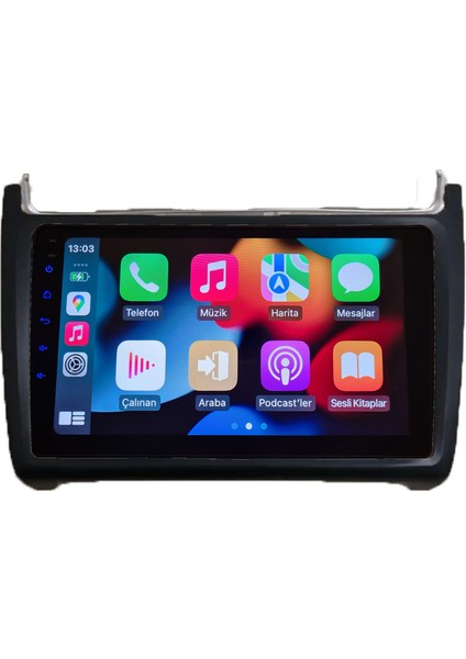 Volkswagen POLO (2012-2017 yıl)2GB Ram 32GB Rom Hafıza Android sürüm 13 Multimedya Kablosuz Carplay Navigasyon 9 inç Ekran