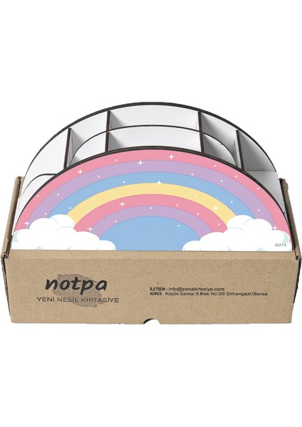 Ahşap Vip Gökkuşağı Serisi Cetvelli Masaüstü Kalemlik Çocuklar Için Organizer Montajlı Kutulu indirimleri