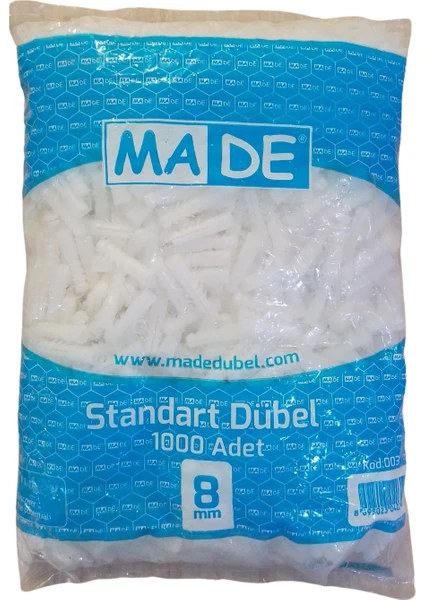 Trakyapı Market Made 8mm Plastik Dübel Beyaz 1000 Adet