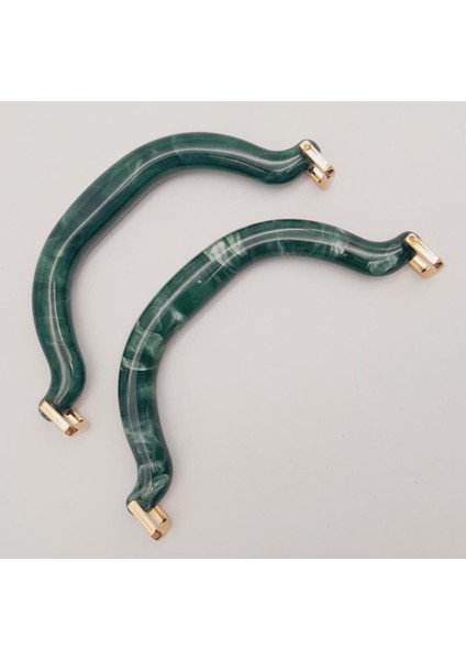 Akrilik Koyu Yeşil Renk Mermer Desen Light Gold Halkalı Çanta Tutma Sapı fiyatları