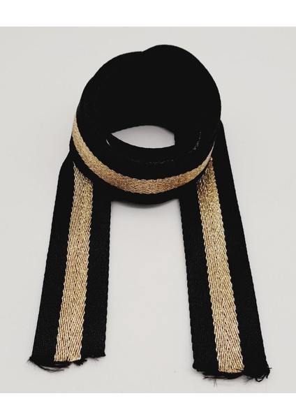 4 cm Siyah Renk Simli Polyester Kolon 1 Metre fiyatları