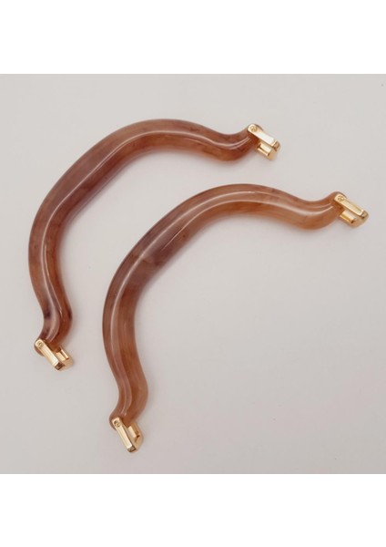 Akrilik Sütlü Kahve Renk Mermer Desen Light Gold Halkalı Çanta Tutma Sapı fiyatları