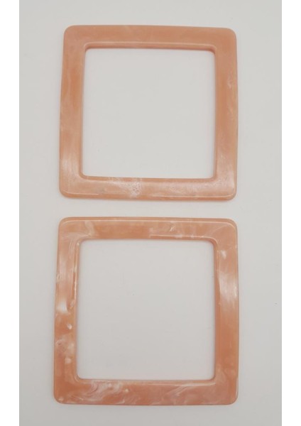 Kare Akrilik Pudra Renk Mermer Desen Çanta Sapı modelleri