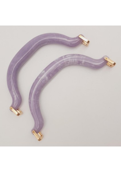 Akrilik Lila Renk Mermer Desen Light Gold Halkalı Çanta Tutma Sapı fiyatları