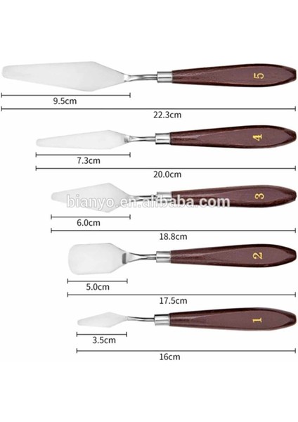 5 Li Metal Spatula Seti Zemin Fırçası Boya Fırçası Akrilik Yağlı Boya Hobi Çalışmalar fiyatları