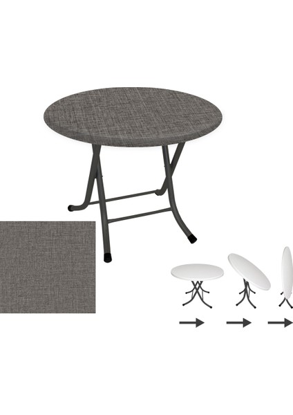 Klasik Katlanır Werzalit Yuvarlak Tabla Masa 80CM - Twister