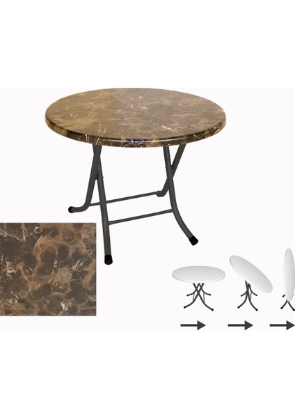Klasik Katlanır Werzalit Yuvarlak Tabla Masa 90CM - Karacabey Mermer
