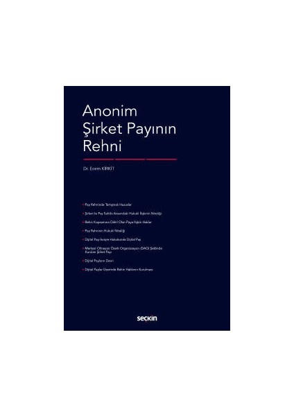 Anonim Şirket Payının Rehni