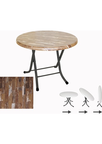 Klasik Katlanır Werzalit Yuvarlak Tabla Masa 70CM - Maracaibo