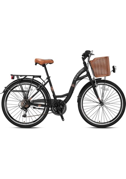 Sırıo - 26'' City Bike - 21 Vites V.b Mat Siyah -Siyah Kahverengi GRN23-002