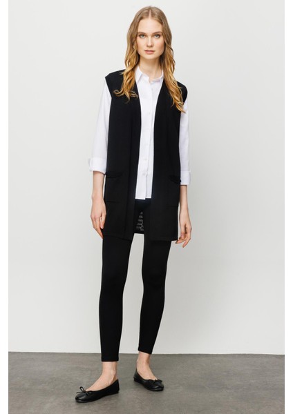 Kadın Arkası Desenli Araboy Triko Yelek Siyah fiyatları