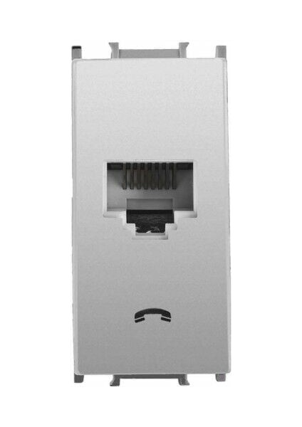 Modüler Metalik Beyaz Nümeris Telefon Prizi Cat-3 Altlık+Kapak 1m - WVTT14024MW-TR