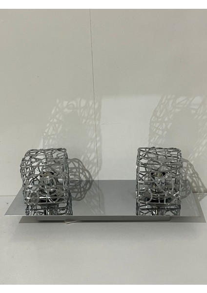 Modern Krom Aynalı 2'li Avize Salon,hol,banyo,yatak Odası Aplik modelleri