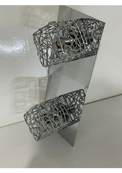 Modern Krom Aynalı 2'li Avize Salon,hol,banyo,yatak Odası Aplik indirimleri