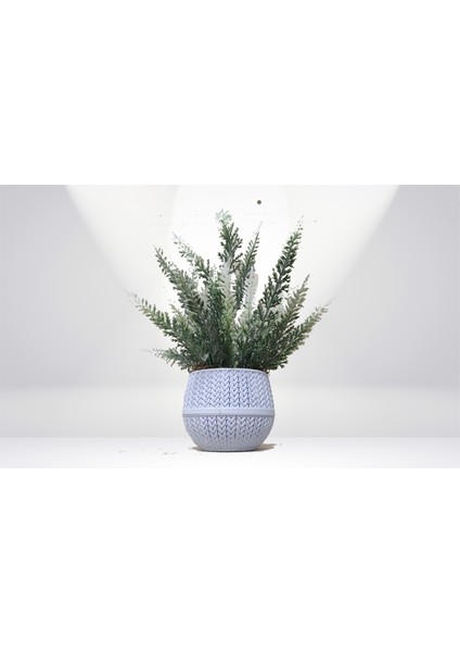 Doğal Dokulu Lavanta Beyaz Hasır Saksıda Dekoratif Masa Çiçeği modelleri