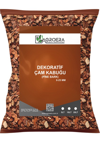 Çam Kabuğu Doğal Ağaç Kabuğu 8-25 mm Dekoratif Çam Ağaç Kabuk 5 Litre