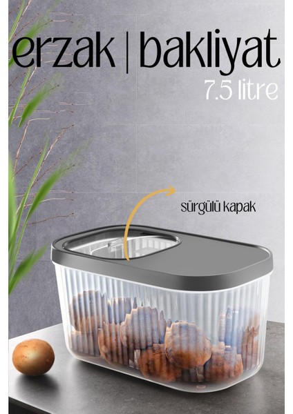 Multibox Erzak Bakliyat Kutusu Sürgülü Kapak 7.5 Litre 718467 fiyatları