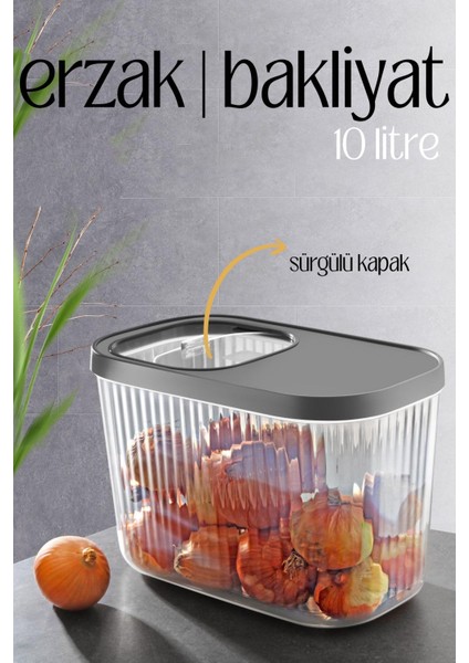 Multibox Erzak Bakliyat Kutusu Sürgülü Kapak 10 Litre 718468
