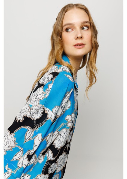 Kadın Çiçek Desenli Uzun Gömlek fiyatları