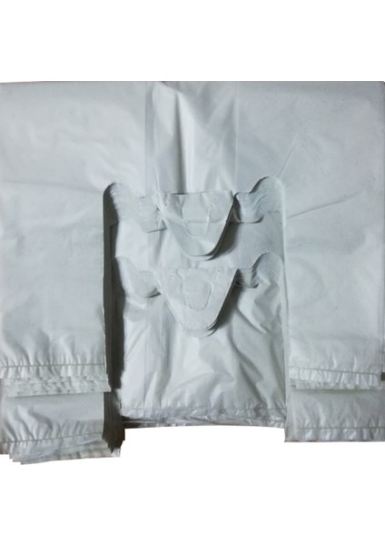 Kalın Kırık Beyaz Poşet Küçük Boy 5 kg Hışır Atlet Poşet Market Manav Poşeti