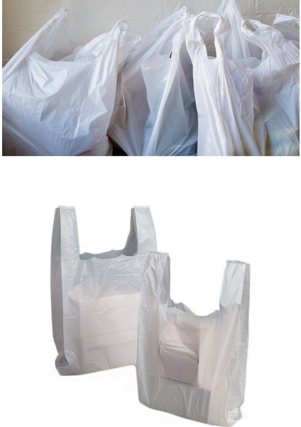Kalın Kırık Beyaz Poşet Küçük Boy 5 kg Hışır Atlet Poşet Market Manav Poşeti