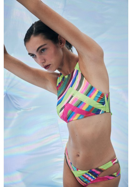 Flora Kesik Detaylı Renkli Bikini Altı-aysu Türkoğlu Koleksiyonu