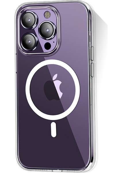 Apple iPhone 14 Pro Max Uyumlu Kılıf Magsafe Şarj Özellikli Transparan Sert Pc Wlons Pita Kapak