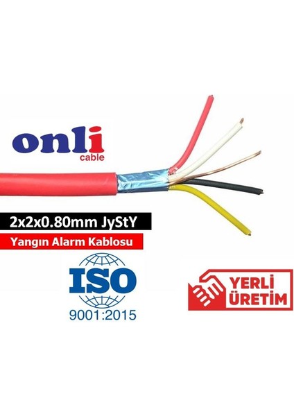 Onli 2X2X0.80MM Jysty Yangın Alarm Kablosu 250MT