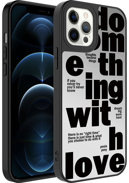 Apple iPhone 12 Pro Max Kılıf Aynalı Desenli Parlak Mirror Kapak