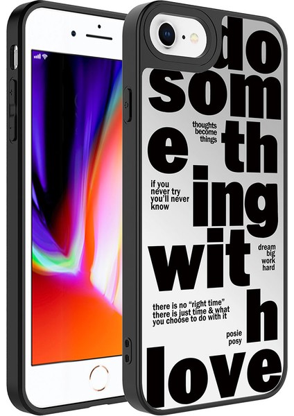 Apple iPhone 8 Plus Kılıf Aynalı Desenli Parlak Mirror Kapak