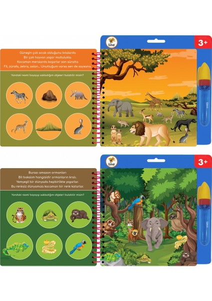 Lino Aqua Magic Book Hayvanlar ( Sihirli Boyama Kitabı) - 81 cm