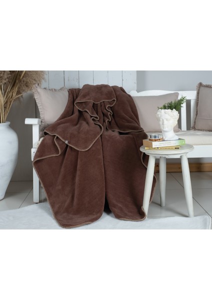185 x 220 Extra Yumuşak Dokulu Kahve Welsoft Battaniye