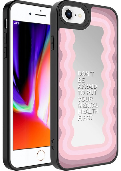 Apple iPhone 8 Plus Kılıf Aynalı Desenli Parlak Mirror Kapak