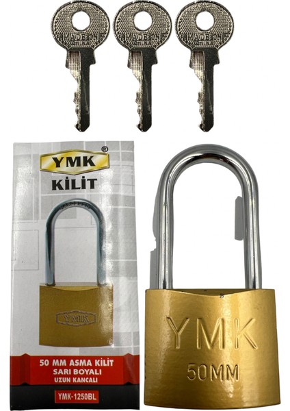 Ymk Kancalı Asma Kilit Uzun Sarı 50 mm