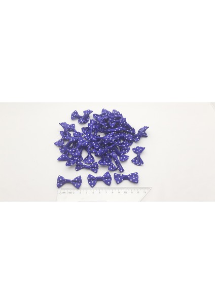 Mor Renk Beyaz Puantiyeli 50 Adet Fiyonk Papyon (2,5 x 3,5 Cm) fiyatları