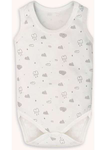 Dinazor Desenli Mavi ve Bulutlu Beyaz Alttan Çıtçıtlı Kolsuz Unisex Zıbın Seti fiyatları